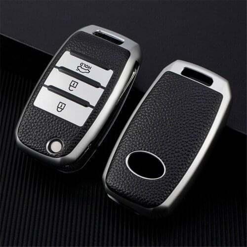 TPU Leather Car Key Case Cover For KIA Kia Picanto Sportage 2020 Cerato 4 Soul Ceed Seltos Optima Rio 4 3 Key Shell Accessories