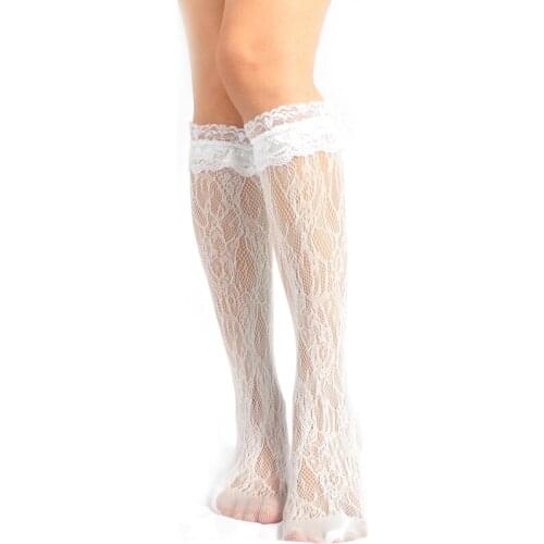 Jk Girl Cosplay lolita Lace Ruffles Middle Tube Hollow Out Thin Sweet Socks Gothic Basic Women Sock 2021 Fashion Dark Lolita