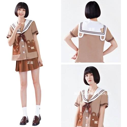 Anime summer short-sleeve JK sailor Dress student uniform girl soft girl college style sweet autumn suit Japanese college Dress