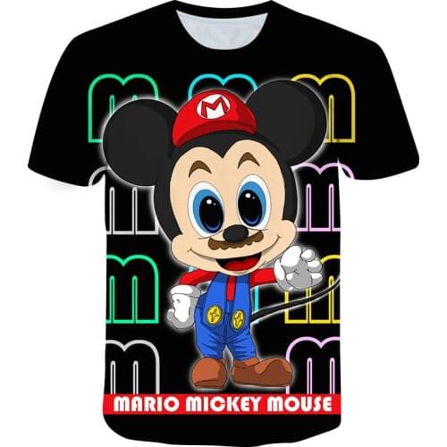 Summer Mickey Minnie Girl Boy T Shirt Mickey Mouse T Shirt Short Sleeve 3D Print Childrens Cartoon Childrens Clothing Disney