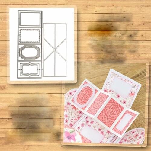 Exploding Box Twist & Pop Mechanism Fancy Borders Metal Cutting Dies for DIY Scrapbooking Cards Crafts New 2021