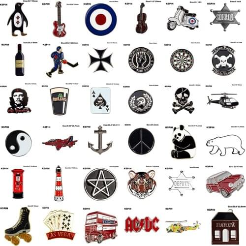 Metal Badge Pengiun Rabbit Donkey House Guitar MOD Target Villion White Moto Sheriff Colver Vino Soccer Hockey Cross Dart