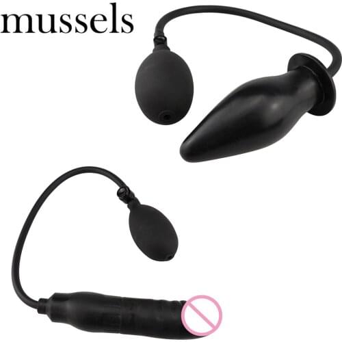 Mussels Inflatable Anal Plug Prostate Stimulator Anal Massager Elastic Material Butt Plug Adult Sex Toys For Couples Erotic Toys