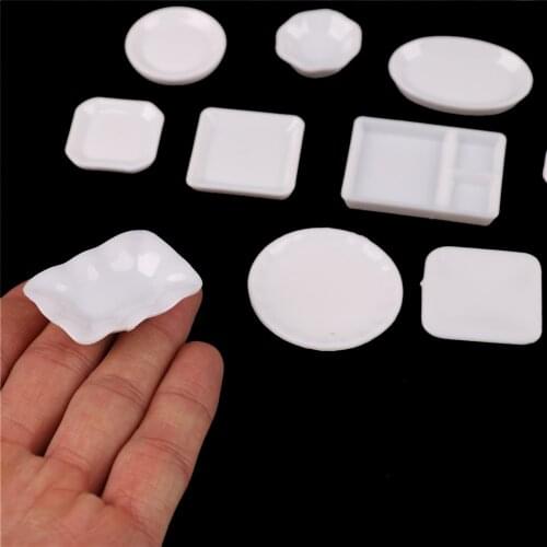18pcs Diy 1:12 Doll House Miniature Dish Tableware Miniature Kitchen Doll House Mini Plates Accessories Kit