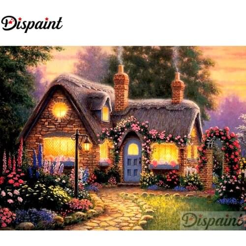 Dispaint Full Square/Round Drill 5D DIY Diamond Painting "Dream hut landscape" 3D Embroidery Cross Stitch Home Decor Gift A10728