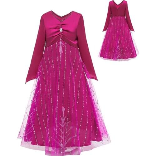 Dress Cosplay Kids Princess Dress Halloween Prom Girl Dress Cotton Baby Girl Clothes Rose Red Infantil Robe Vestidos