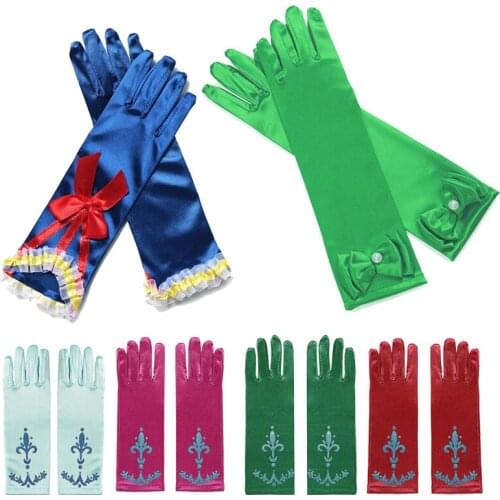 Girl Wedding Gloves Princess Girls Elsa Anna Accessories Set Kids Party Cosplay Snow Queen Snow Flake Snow White Gloves