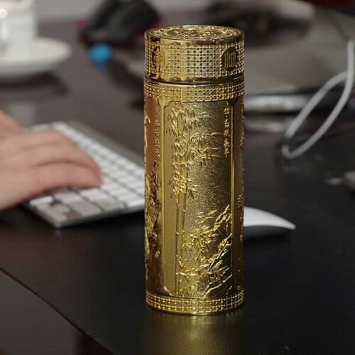 Authentic Yixing Vacuum Flasks liner insulation Cup high-end mens relief flow in Ankang