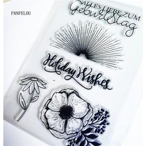 PANFELOU Flowers aperture Transparent Silicone Rubber Clear Stamps cartoon for Scrapbooking/DIY Easter wedding album