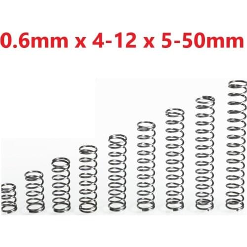 304 Stainless Steel Compression Spring Compressed Spring Wire Diameter 0.6mm Return Spring 10PCS