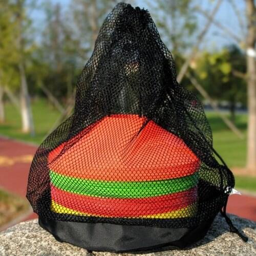 Mesh Bag Team Sports Net Soccer Football Disc Cones Pouch Drawstring Gear