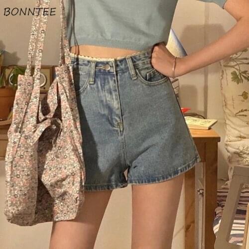 Shorts Women Vintage Lace Patchwork Design Lovely Ulzzang Basic Summer Teens Denim Short Wide-leg Popular Womens Streetwear Hot