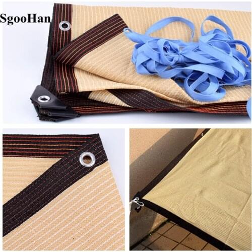 Beige HDPE Anti-UV Sunshade Net Outdoor Awning Courtyard Succulent Plant Cover Shelter Shade Sail Swimming Pool Sun Shading Net