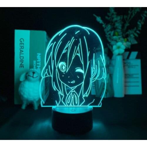 K on Yui Hirasawa LED Sensor Night Light 3D Neon Desk Lamp for Baby Nursery Anime Nightlight Party Club Hotel Room Decoration