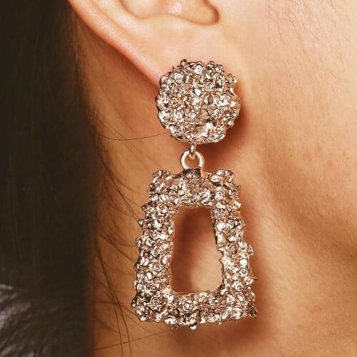 2019 ZA Gold Geometric Earring Dangle Bohemian Earrings for Women Boho Fringed Drop Earrings Vintage Jewelry Brincos jewellery