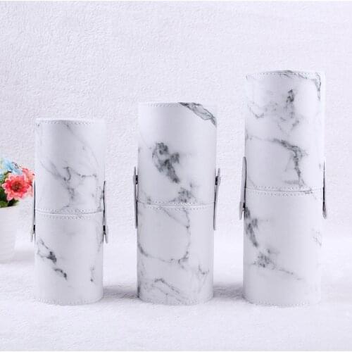 1pc Travel PU Marbling Makeup Brushes Pen Holder Brushes Storage Cosmetic Makeup Brush Case Make Up Tools S/M/L Sizes
