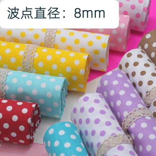 160cmx50cm Pure Cotton Printing Water Jade Polka Dot Fabric Shirt Skirt Twill Pure Cotton Wear-resistant DIY Clothing Fabric