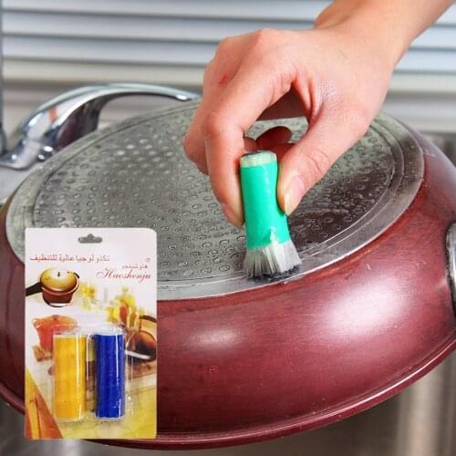 2pcs Magic Cleaning Brush Stainless Steel Cleaning Brushes Sticks Wash Brush Metal Rust Remover Wipe Pot Brush Color Random