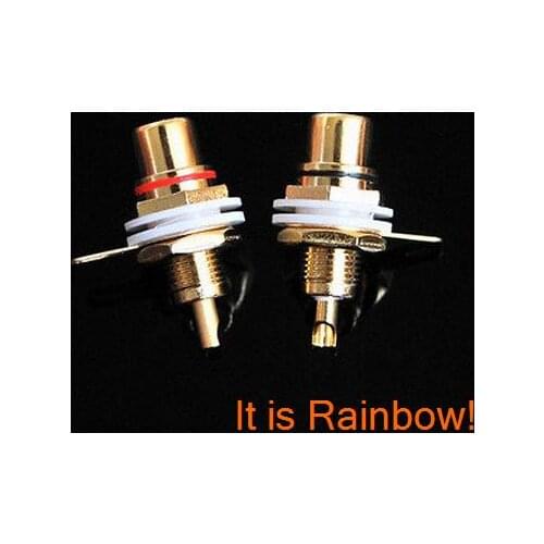 20pcs AMPS Gold RCA Connector Femail Chassis Sockets