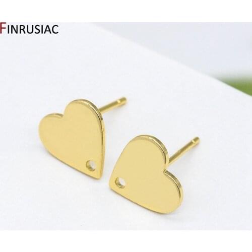 DIY Jewelry Accessories Korean Fashion Earrings Material Copper Metal Plated 14K Real Gold Heart Earrings Hooks Hypoallergenic