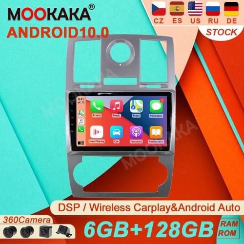 6+128G Android10.0 For Chrysler 300C Jeep Dodge 2004-2014 Car Radio Multimedia Video Player NavigationGPS Accessories Auto 2 Din