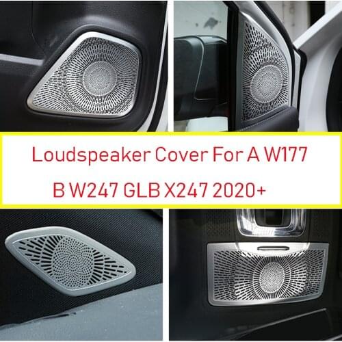 Car Audio Speaker Auto Door Loudspeaker decoration Covers Stickers for Mercedes Benz A W177 B W247 GLB X247 Class Accessories