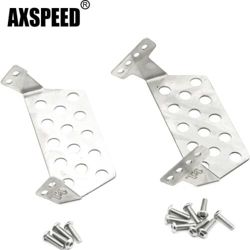 AXSPEED Stainless Steel Front Rear Bumper Armor Protection Skid Plate for Traxxas TRX-4 TRX4 1/10 RC Crawler Car Upgrade Parts
