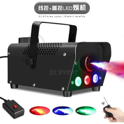 Fast shipping disco colorful smoke machine mini LED remote fogger ejector dj Christmas party stage light fog machine