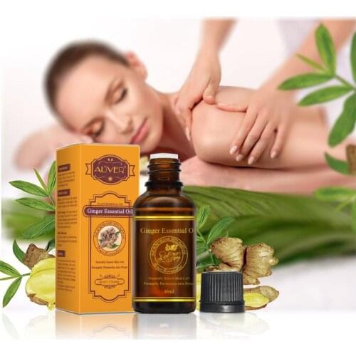 ALIVER Ginger Body Massage Essential Oil Dampness Therapy Lymphatic Detoxification Promote Metabolism Body Massage Oil TSLM1