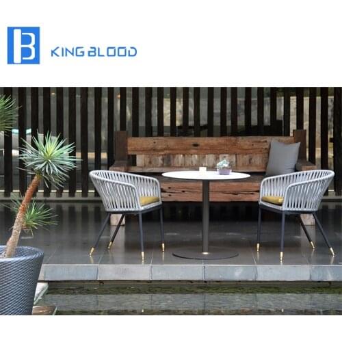 Hotel villa garden furniture leisure baroque dining flat rope outdoor chair