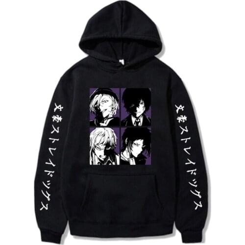 Harajuku Kawaii Anime Causal Hot Sale Popular Bungou Stray Dogs Character Teenager Sweatshirt Unisex