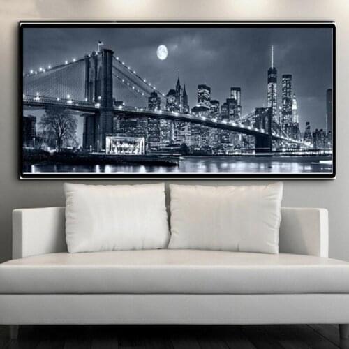 Hot Full diamond square round diamond embroidery bridge building landscape 5d DIY diamond painting cross stitch home decoration