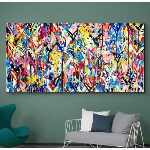 Graffiti Art I Love You Fashion Family Canvas Color Abstract Wall Paintings Picture Decora Poster Prints for Living Room Murals