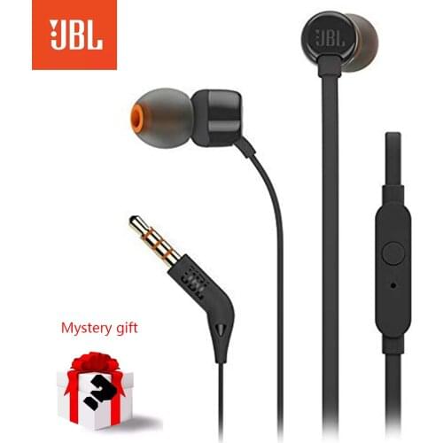 JBL T110 Stereo Wired In-ear Earphones 3.5mm Earbuds Wired Sports Headset One-Button Remote With Mic Support HUAWEI XIAOMI