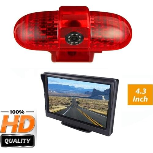 HD 720P 3rd Brake Light Camera+4.3'' Monitor for Renault Trafic 2001-2014,Opel Combo C 2001-2011,Vauxhall Vivaro A 2001-2014