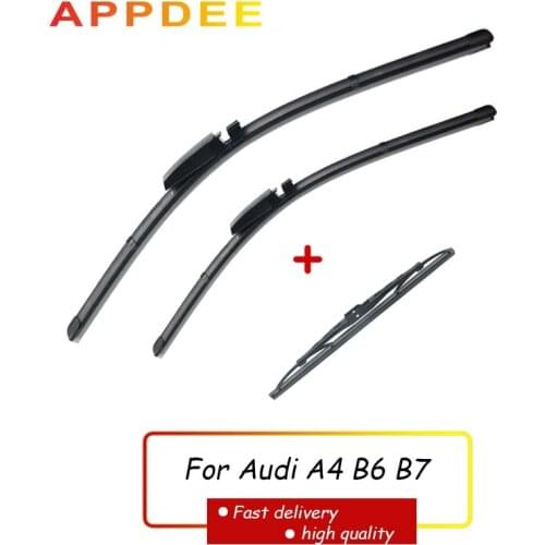 APPDEE LHD Wiper Front Rear Wiper Blades Set For Audi A4 B6 B7 Estate Avant 2004-2008 Windshield 22"+22"+13"