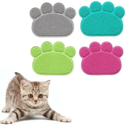 PVC Paw Print Pad Dog Cat Litter Mat Pet Puppy Kitty Dish Feeding Bowl Placemat Anti-skid Waterproof Sleeping Pad