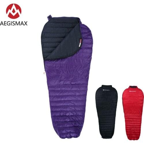 AEGISMAX 2021 Newest Nano Upgrade 700FP Sleeping Bag Ultra Dry White Goose Down Splicing Mummy Ultralight Hiking Camping