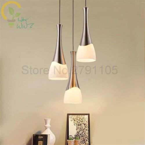 Fashion 3 Heads LED Glass Pendant Lights Industrial Lighting Fixtures,Nordic Design Hanging Lamp for Restaurant Living Room