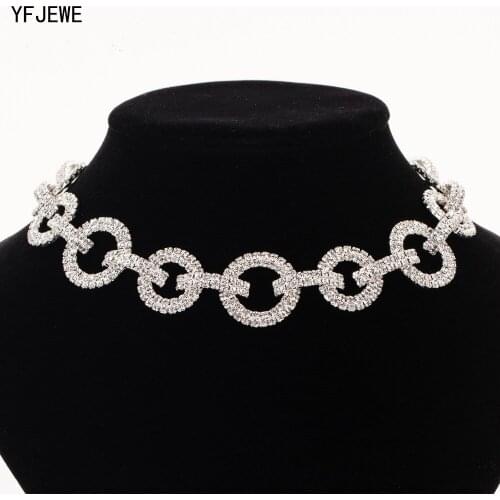 Fashion Rhinestone Choker Crystal Statement Necklace Women Long necklace Chokers Chunky Necklace Collier Wedding Jewelry N302
