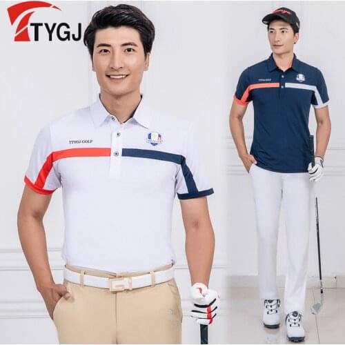 Mens Exercise Golf Shirts Short Sleeve Breathable Shirts Male Quick Dry Anti-sweat Tennis Badminton Sportswear