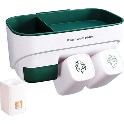 Toothbrush Holder Wall Mounted-Multifunctional Space Saving Tooth Brush Holder for Bathroom Organizer