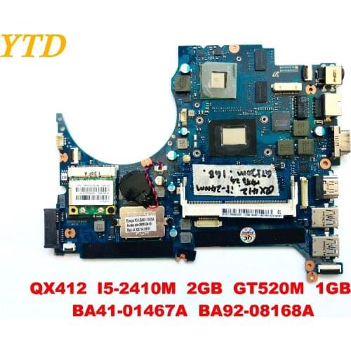 Original for Samsung QX412 laptop motherboard QX412 I5-2410M 2GB GT520M 1GB BA41-01467A BA92-08168A tested good free shipping
