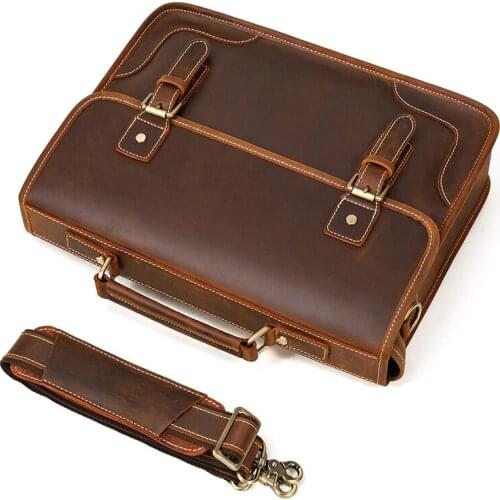 Mens Computer Bag Working Handbags Tote Bag for Man Male 14 Inch New Designer Leather Laptop Briefcase Genuine Leather