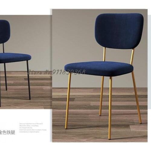 Light luxury dining chair modern minimalist home single back chair hotel nordic restaurant ins wind iron art makeup chair