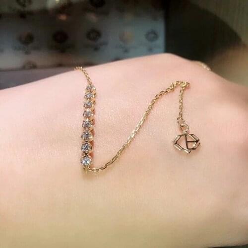 Jewelry Simple Moissanite Bracelet for Daily Wear 3*3mm D Color Moissanite Silver Bracelet 925 Silver Moissanite