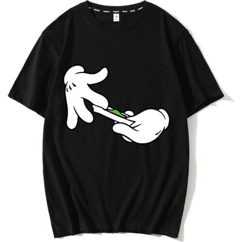 Funny Mikey Hands Rolling Blunt Joint Pot Weed 420 Mens Unisex T Shirt Cool Casual Pride Tshirt Men Unisex New Fashion