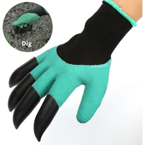 Garden Gloves with 4 ABS Plastic Claws for garden Digging Planting 1 pair Drop