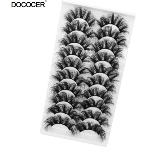 10 Pairs 10-25mm Fake Eyelashes 100% Mink Eyelashes Mink Lashes Natural Dramatic Volume Eyelashes Extension False Eyelashes