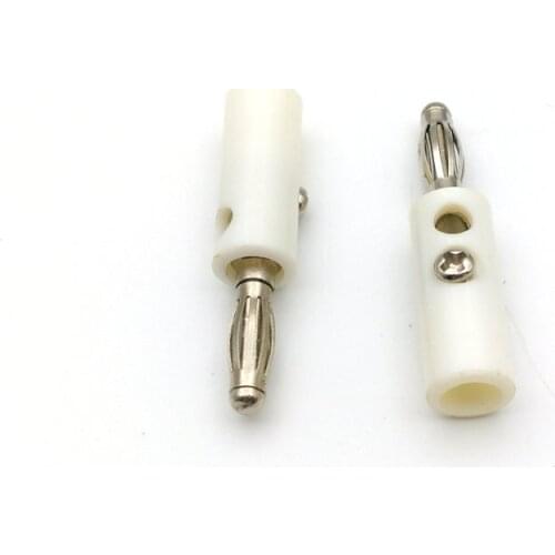 100 PCS WHITE 4mm lanterns banana plug CONNECTOR